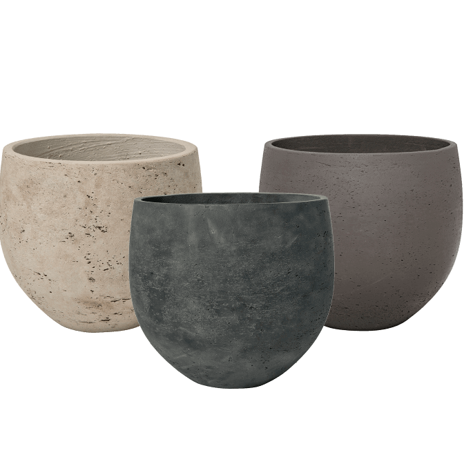 orb rough pottery pots